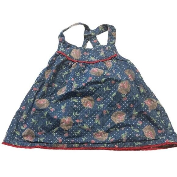 Matilda Jane Getaway Cherry Tunic Size 4 Chambray Denim Soft Gently used conditi - Picture 4 of 7